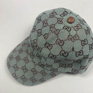 Gucci GG Canvas Baseball Cap in Azure Brown - Size Medium